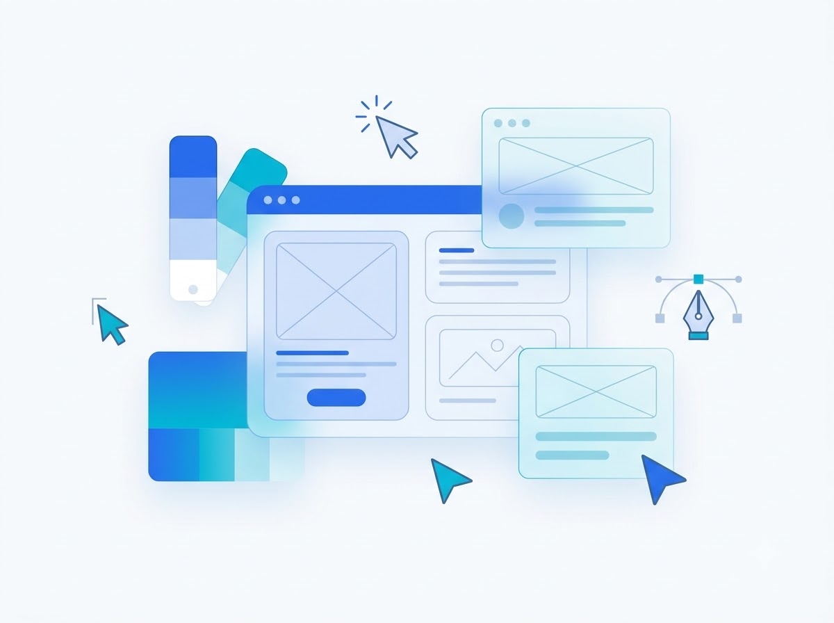 UI UX and graphic design service illustration placeholder